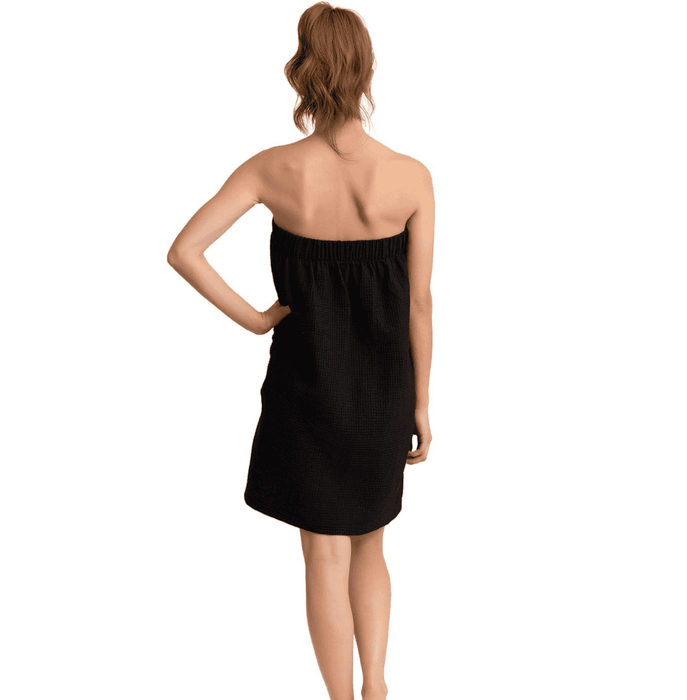 Women's Waffle Body Wrap, Lightweight Cotton Wrap & Comfortable, (Black)