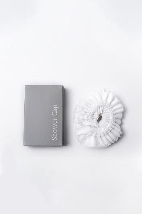 Women’s Eco Shower Cap, Elastic & Waterproof, Protected Hairs, Widely use (White)