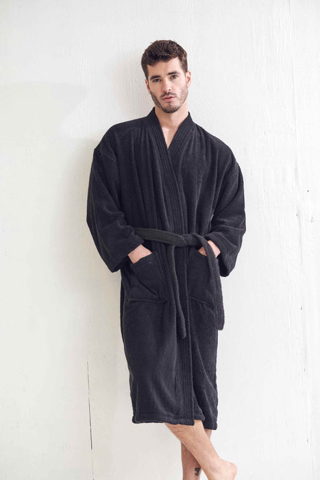 Men's Black Bathrobe - Men's Terry Bathrobe | RobesNmore