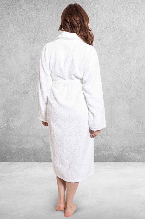Women's Terry Cloth Cotton Bathrobe, Kimono Style, Comfort Soft & Fast Dry, (White)