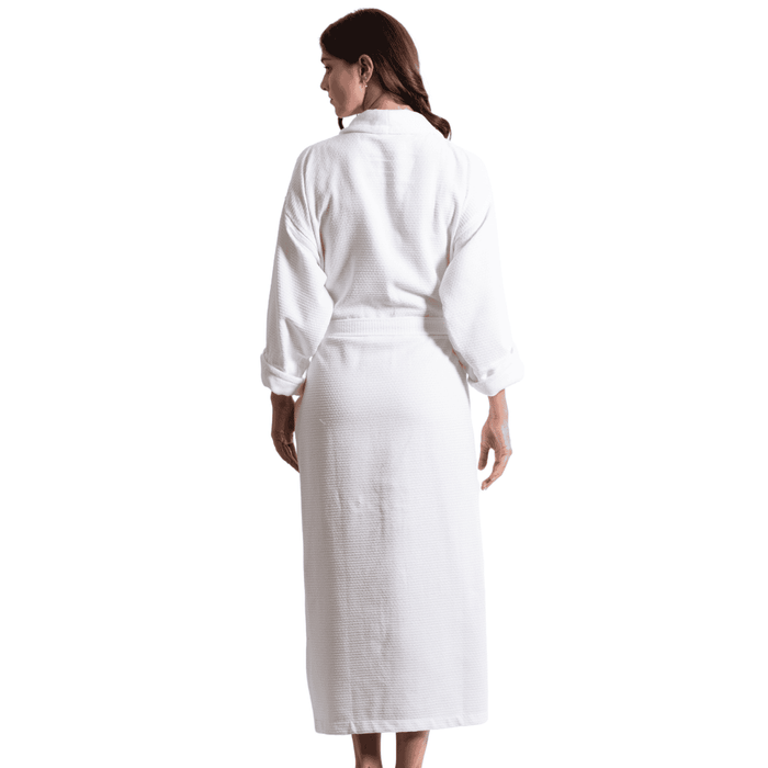 Women's Waffle Bathrobe, Velour Shawl, 100% Cotton