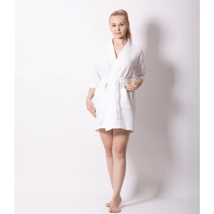 Women's Waffle Kimono Short Bathrobe - New & Improved Value Edition