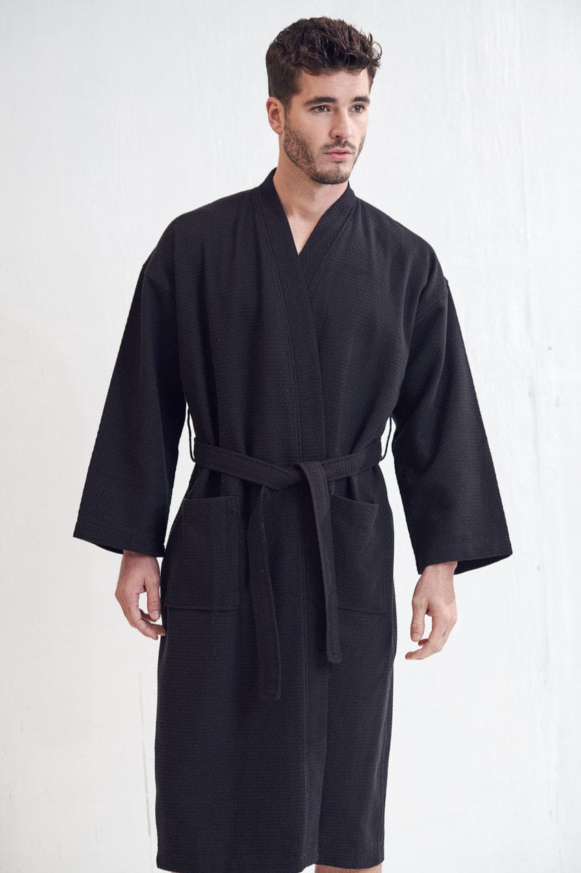 Men's Black Bathrobe Men's Black Robe RobesNmore