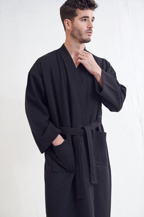 Men's Black Bathrobe - Men's Black Robe | RobesNmore