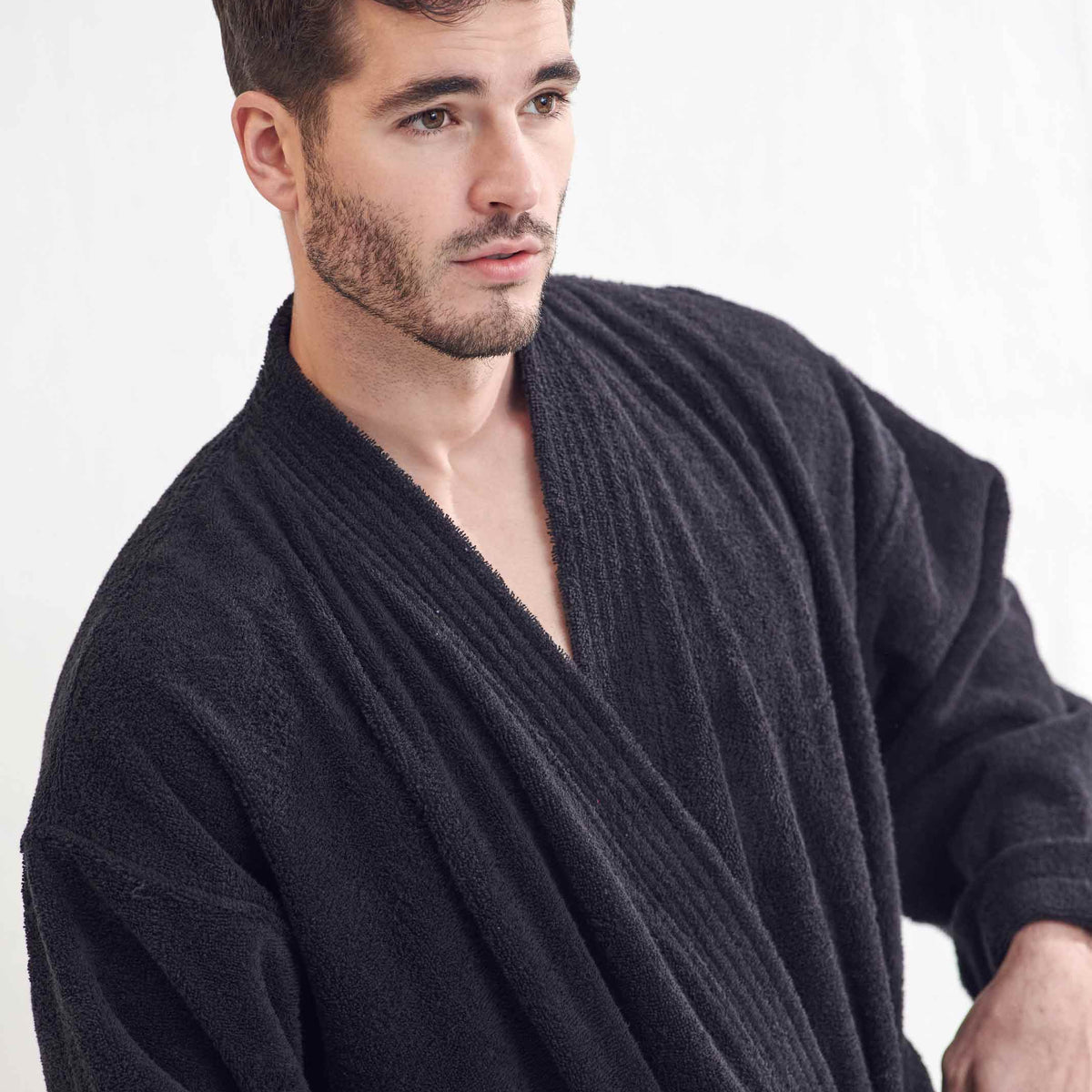 Men's Black Bathrobe Men's Terry Bathrobe RobesNmore