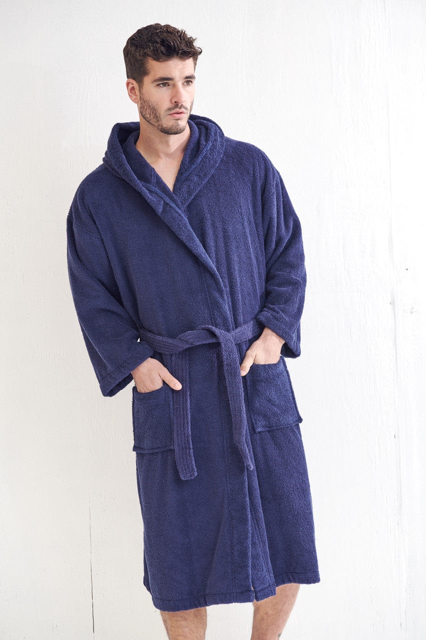 Buy CREEVA Luxury 100% Cotton Unisex Shawl Collar Bathrobe, Super Soft  Velour & Terry, Highly Absorbent Perfect for Gym, Shower, Spa, Hotel,  Nightwear, Gift, Large, Blue Online at Low Prices in India -