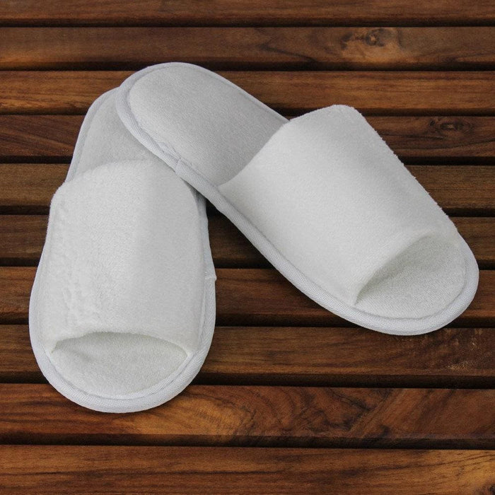 Kids Open Toe Velour Slippers