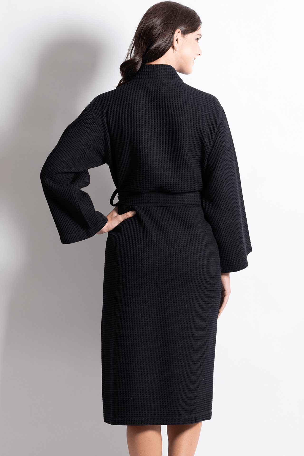Premium Women's Long Waffle Cotton Bathrobe, Kimono Style, Comfort & S ...