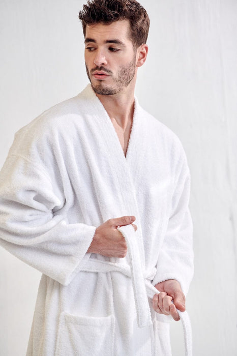 Men's White Bathrobe - Men's White Robe | RobesNmore