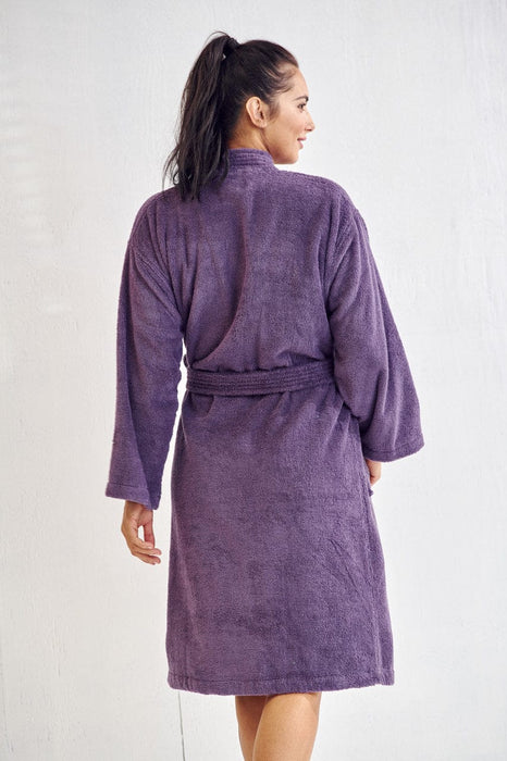 Women's Terry Lavender Bathrobe, Kimono Style