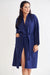 Women's Long Waffle Navy Bathrobe - Women's Robe | RobesNmore